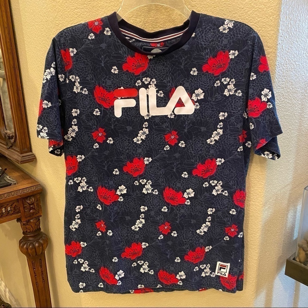 FILA Floral Boys T-Shirt Size XL